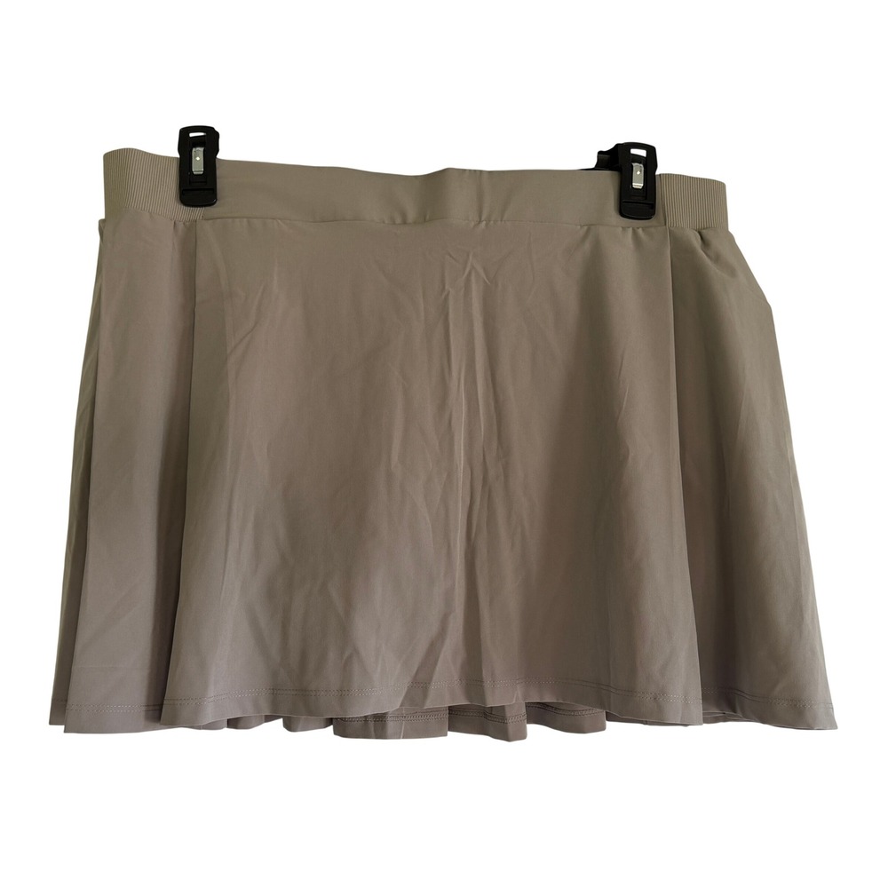 Avia Womens Golf Skort XL 16-18 Taupe Gray Pleated Back Moisture Wicking NWT